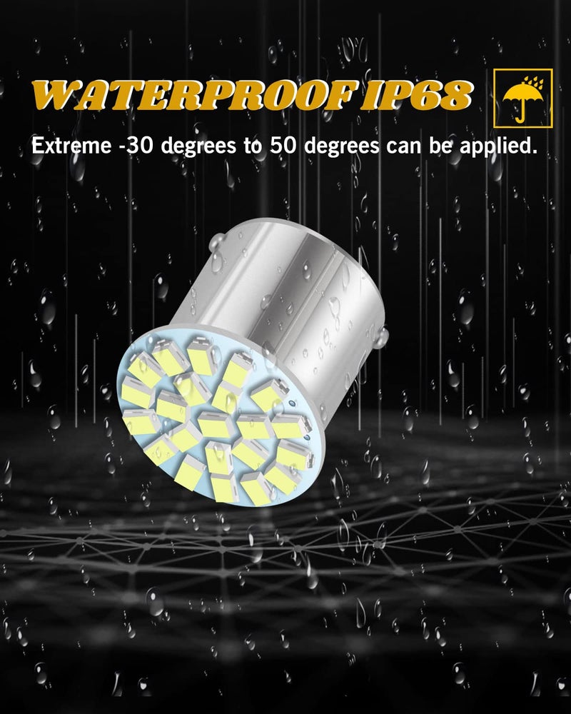 YM EBright YM E-Bright 10-Pack Cool White 1156 BA15S 1206 22SMD Led Brake Light Car Turn Signal Light Bulbs DC 12V - Image 4
